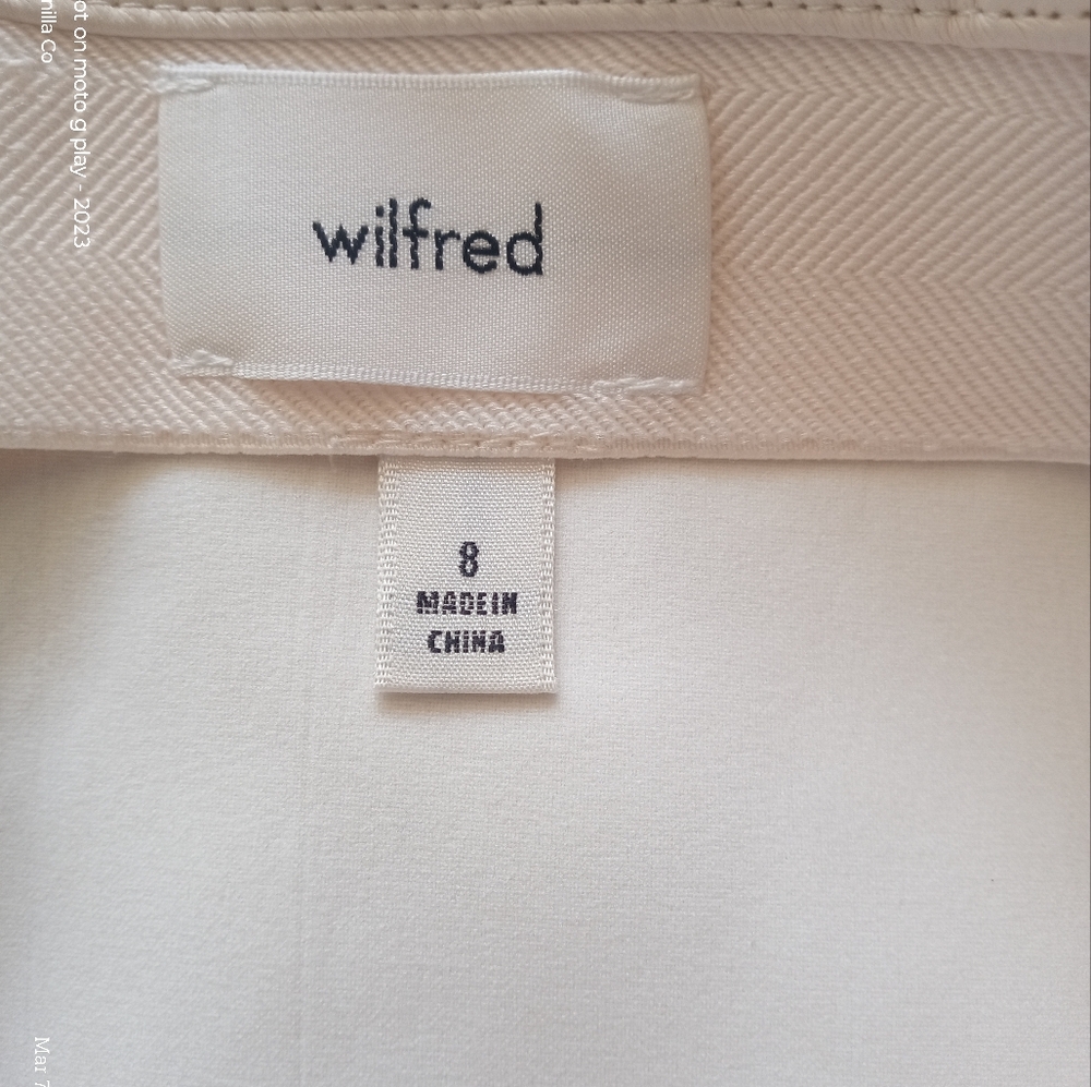 Aritzia Wilfred Classic Mini Skirt Faux Leather Birch Size Medium 8 - Picture 3 of 10